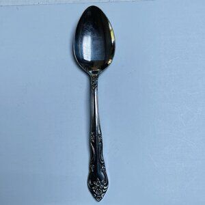 Stainless Steel By Rogers Flatware Dinner Spoon Decorative Floral Japan Made
